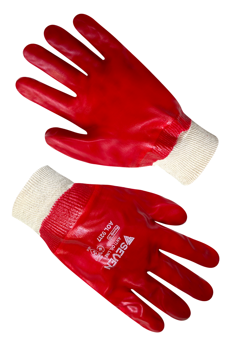 Рукавички МБС з червоним покриттям еластичний манжет SEVEN 69217 "б" р.10